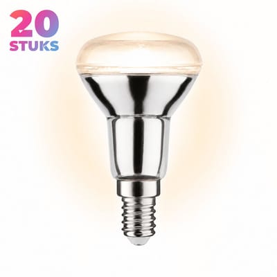 20x Reflector Gloeilamp E14 - 40W - Warm Wit Licht (2700K) - 400 lm - 1 jaar - Niet Dimbaar - R50