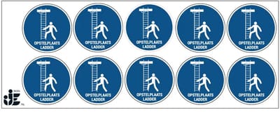 Opstelplaats ladder sticker | 5 cm - 10 stuks per vel