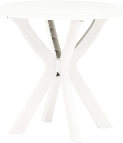 Tuintafel - Buitenmeubel - Buiten dineren - Onderhoudsvrij kunststof - Ø 70 cm - Wit