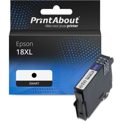 PrintAbout huismerk Inktcartridge 18XL (C13T18114012) Zwart Hoge capaciteit Geschikt voor Epson