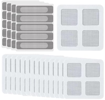 Klamboe Reparatieset - 35 Stuks, Zelfklevende Muggennet Patches voor Deur en Raam, Glasvezel Gaas