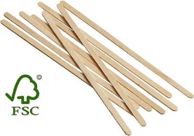 Houten Roerstaafjes 140mm - dispencer 1000St. FSC