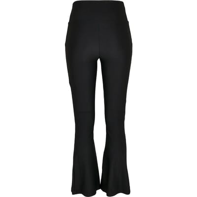 Urban Classics - High Waist Rib Boot Cut Legging - 3XL - Zwart