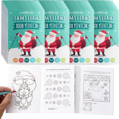 36 Mini Kerst Puzzelboeken voor Kinderen, Kleine Puzzelboekjes voor Feestjes, Verjaardagen en Cadeaus, Perfect voor Kerst en Snoepzakken