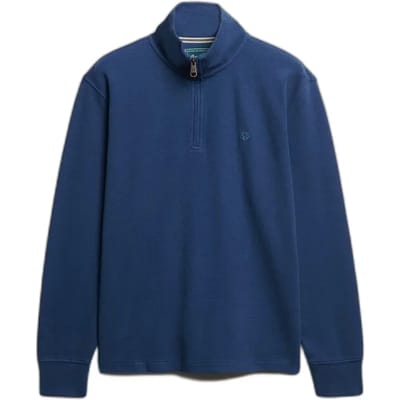 Superdry Rib Half Rits Trui Blauw XL Man