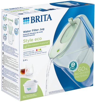 BRITA Waterfilterkan Style Eco - 2,4L - Groen - Incl. 1 MAXTRA PRO Pure Performance waterfilter