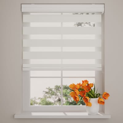 Duo Rolgordijn Splendid - Lichtdoorlatend - Gebroken Wit - 40x130 cm