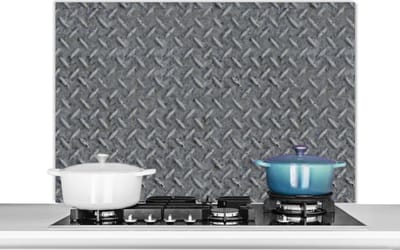Spatscherm keuken 100x65 cm - Kookplaat achterwand Staal - Roest print - Industrieel - Patroon - Muurbeschermer - Spatwand fornuis - Hoogwaardig aluminium