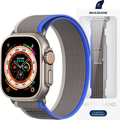 Sport-klittenband - voor - Apple Watch - 8 / 7 / 6 / SE / 5 / 4 / 3 / 2 / 1 - (38, - 40, - 41 - mm) - Dux - Ducis-band - YJ-versie - blauwgrijs