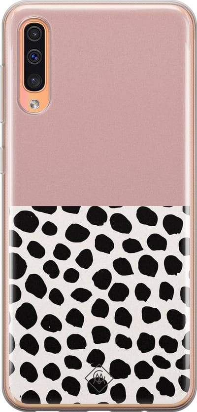 Casimoda® hoesje - Geschikt voor Samsung A50/A30s - Stippen roze - Backcover - Siliconen/TPU - Roze