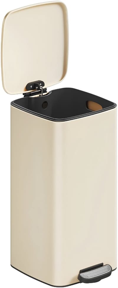 SP® Prullenbak - Prullenbak 30 Liter - Afvalbak - Prullenbakken - Beige - 34cm x 29cm x 55cm