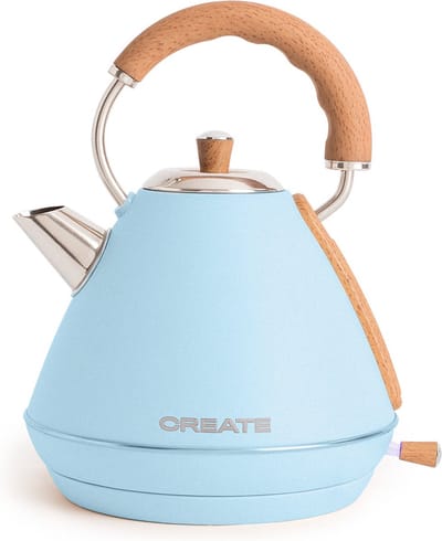 CREATE Waterkoker Retro - 2200 Watt - 1,7 Liter - RVS - BPA vrij - Elektrisch - Pastelblauw - Kettle Retro L