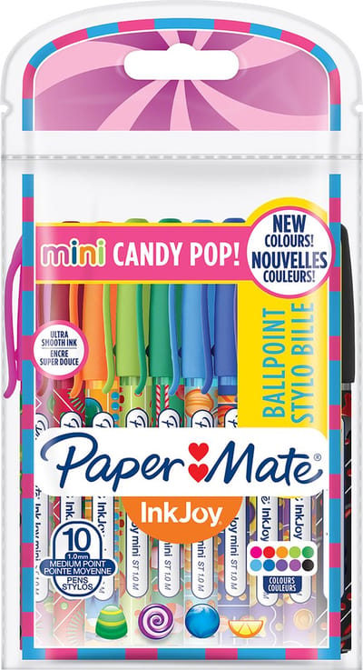 Paper Mate InkJoy minibalpennen | medium punt (1,0 mm) | Candy Pop-verpakkingen | 6 stuks