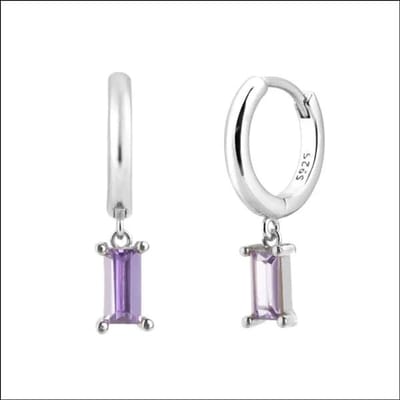 Aramat Jewels | Oorringen | 925 Zilveren Zirkonia Oorringen 10mm - Sprankelende Hoepel Oorbellen | Zilverkleurig-Paars | |3mm | Zilver | Kinderen, Volwassenen | Verkleurd niet