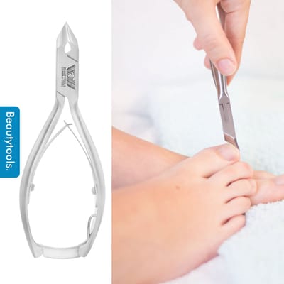 BeautyTools INOX Nagelknipper/Nageltang - 15 mm Gebogen Bek (NN-2380)