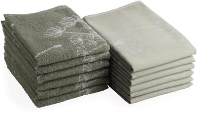 Dailygoods- Keuken- en Vaatdoeken Set 12-delig - 100% Katoen - 6x 50x70cm/6x 50x50cm - Oeko-Tex Gecertificeerd - Jacquard - Duurzaam - Perfect voor de Keuken - Theedoeken