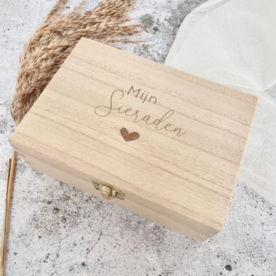 Bewaarkistje | Mijn sieraden | Sieraden bewaardoosje | hartje | Fien & Feau