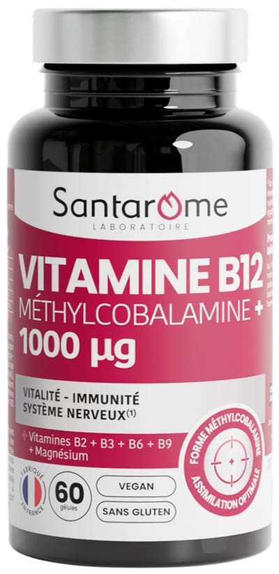 Santarome Vitamine B12 Methylcobalamine+ 1000 µg 60 Gélules