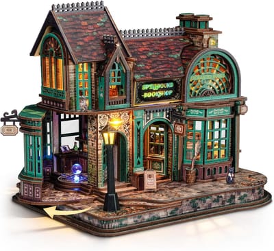 DIY Houten Miniaturen Boekhandel Set met LED Verlichting - 3D Puzzel voor Volwassenen en Tieners
