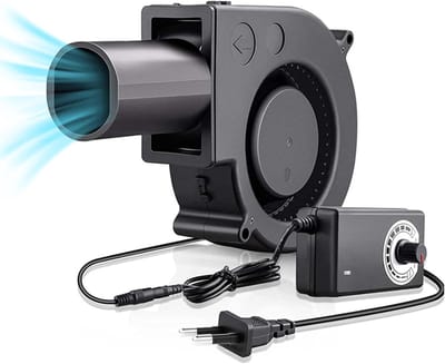 SnelShoppen - Verstelbare 12 V Radiale Ventilator met Luchtuitlaat: 220 V Turbine, Ventilator met Snelheidsregelaar voor Camping, Barbecue, Koeling, V