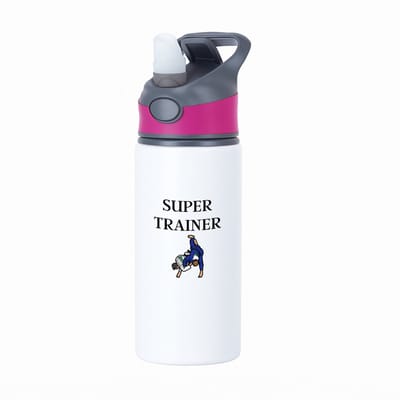 Hacebo® - Super trainer waterfles met rietje roze - Sport - coach - Judo - Trainer - geschenk - verjaardag - love gift - water fles - 650ML
