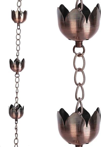 Regenketting Metaal - Decoratieve Ketting - Waterpartij Creëren - Lotus Bekervorm - 72 inch - Metaal