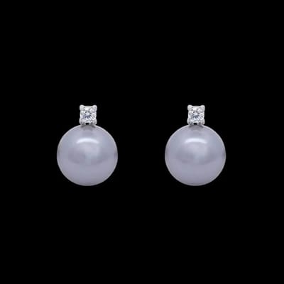 Victoria Valenza 925 Sterling Zilveren Clip Oorbellen met 12 mm Parels en Zirkonia Stenen - Clip oorbellen - 925 sterling zilver - Zirkonia