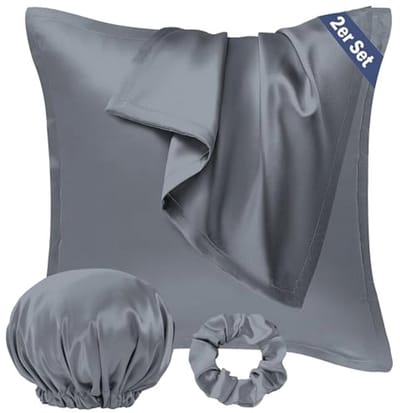 4-in-1 Set: Satijnen Kussenslopen en Accessoires voor Haar- en Huidverzorging