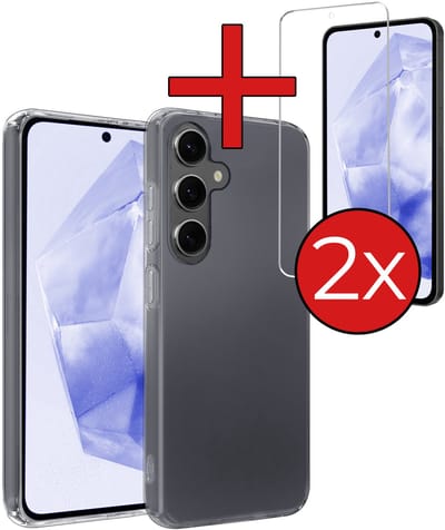 Hoesje - Met 2x Screenprotector - Geschikt voor Samsung Galaxy A36 - Sterk & Shockproof - Telefoon Hoes - Back Cover - Siliconen Case - Telefoonhoes - Transparant