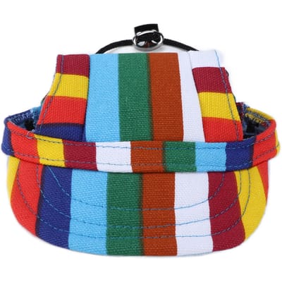 Hond Honkbalpet Verstelbare Hond Buiten Sport Zonbescherming Honkbalhoed met Nekriem voor S(for 2-4kg) blue