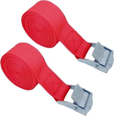 Spanbanden - Ratelriemen Sjorbanden - Vastzetten van lading - Sterke veerkracht - 5 Meter - Rood