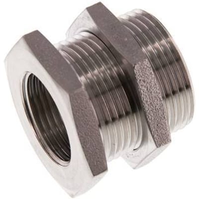 G 3/4'' x M34x2 F/M RVS Schotdoorvoer Koppeling 40 Bar - FL2S-FM-ST-034G-M34-B