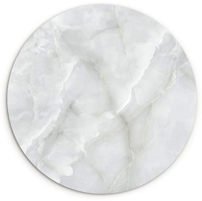 WallCircle® Wandcirkel 150x150 cm - Muurcirkel Marmer - Wit - Patronen - Steen - Marmerlook - Muurdecoratie woonkamer - Wanddecoratie slaapkamer - Kamer decoratie accessoires - Ronde schilderijen