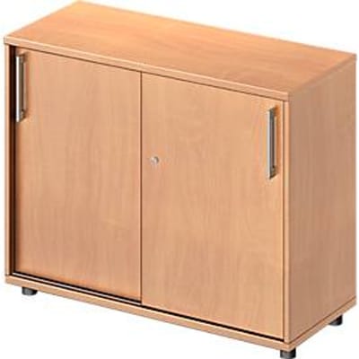 Schäfer Shop Genius Schuifdeurkast TETRIS WOOD, 2 ordnerhoogten, B 1000 mm, hoogte incl. glijders, beukenpatroon