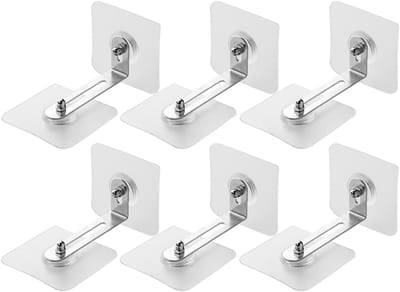 Möbelanker Set - Anti-tip Bevestiging - Veiligheid Thuis - Zonder Boren - 6 Stuks - Zilver Transparant