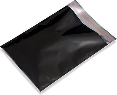 Cadeauzakjes plastic 25x33,5+3cm ZWART (50 stuks)