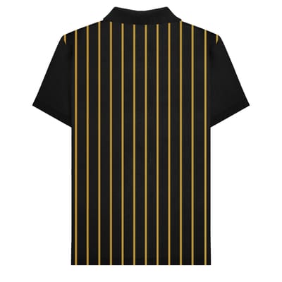 Lambretta Heren Pinstripe Poloshirt (Zwart/Goud)