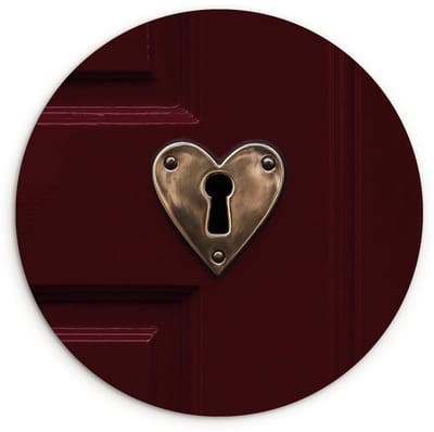 WallCircle® Wandcirkel 120x120 cm - Muurcirkel Bordeaux - Sleutelplaat - Hout - Deur - Muurdecoratie woonkamer - Wanddecoratie slaapkamer - Kamer decoratie accessoires - Ronde schilderijen XXL