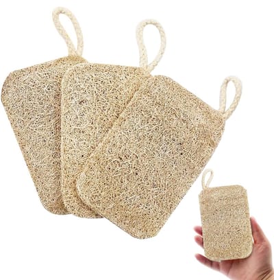 Ynkkvre - Loofah-spons – Loofah-afwasspons – Loofah Body Sponge – 100% Natuurlijk Loofah – Egyptische Luffa – Biologische Loofah-spons – Milieuvriendelijk en Biologisch Afbreekbaar – Exfoliërende Werking – Geschikt voor Gevoelige Huid