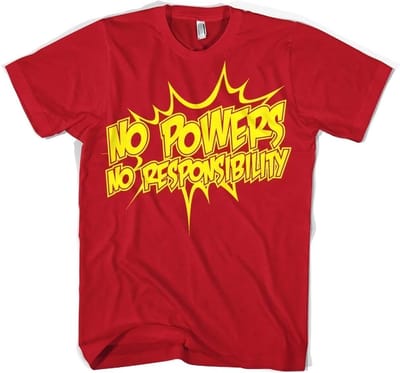 Hybris No Powers No Responsibility T-shirt rood