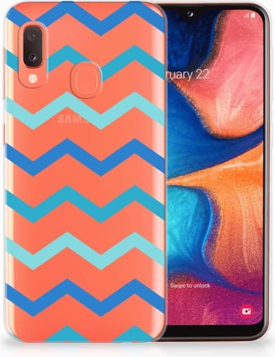 Samsung Galaxy A20e TPU bumper Zigzag Blauw