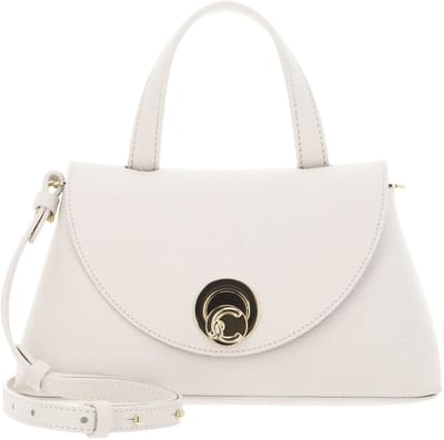 COCCINELLE Leren schoudertas Nikla Handbag Double Grainy Leather Pearl / Cognac crème