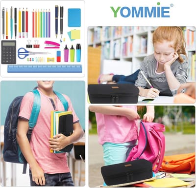 XXL Pennenetui - Oxford Etui Met Ritssluiting voor Tieners en Kinderen - Zwart