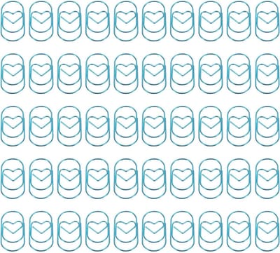 50 Stuks Hartvormige Paperclips, Ideaal voor Kantoor, Creatieve Projecten en Thuisgebruik (Blauw, 5 cm)