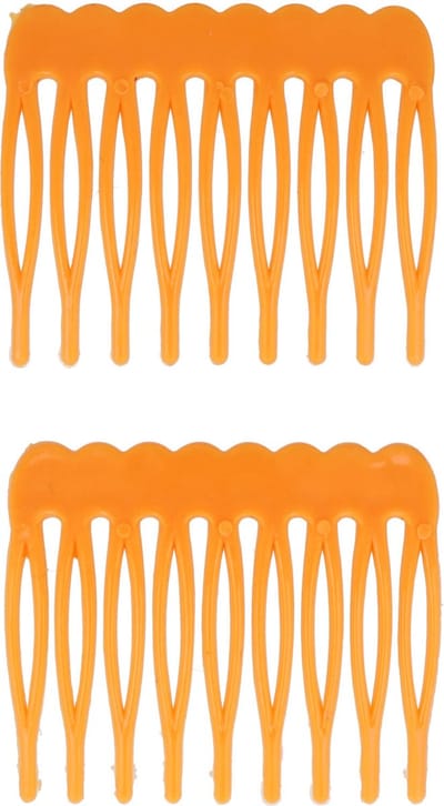 Haarsoires Haarspeld Sierkam Opsteekkammen 4,5cm - Basic - Grove Tand - Oranje - Set van 2 - Haarsteekkam voor Opgestoken Kapsels - Styling Tool - Haarversierkam - Haar Versiering