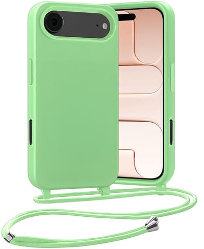 Hoesje Geschikt voor iPhone Air Hoes Met Telefoonketting - Backcover Geschikt voor iPhone Air Case Met Koord - Groen