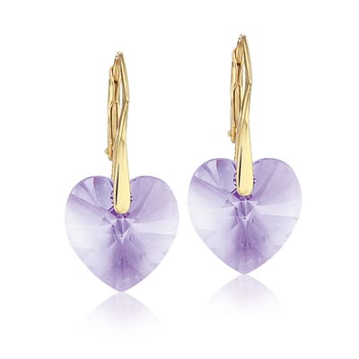 Montebello Oorbellen Noor HG113 - Swarovski Hart - 925 Zilver Verguld - Ø14mm - 30mm