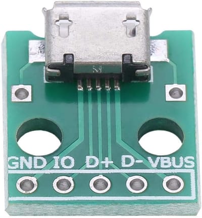 Micro USB naar Dip Adapter Kaart, Set van 10, 5-Pole, 2.54 mm Pitch, Geschikt voor Elektronica en DIY Projecten
