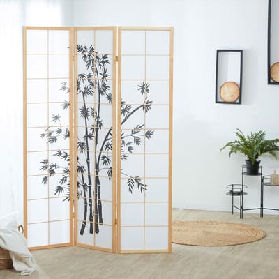 Homestyle4u Kamerscherm - 132x179 cm - Bruin - 3-delig - Bamboe patroon