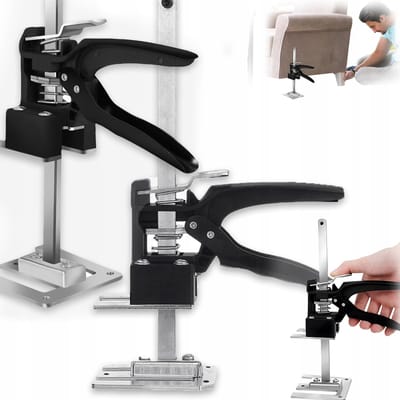 2 Stuks - Hefinrichting - Installatiekrik - Montagekrik - 30cm Massief Staal - 240kg Draagvermogen & Verstelbare Hoogte - Voor Deuren, Ramen & Meubels
